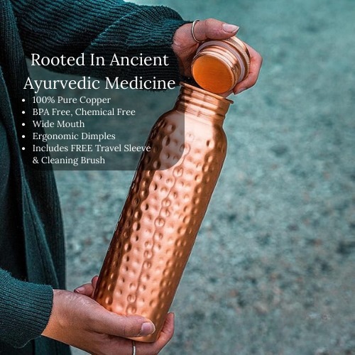 CopperUSA® Ayurvedic Copper Water Bottle